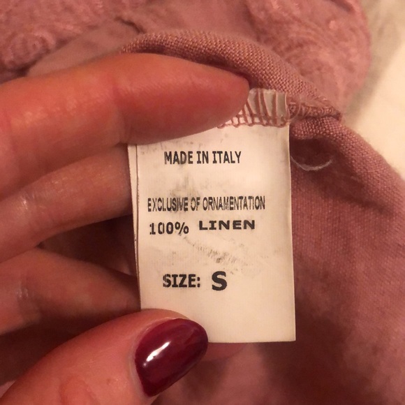 Pink linen top with darts - Picture 5 of 7